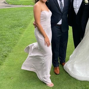 Light grey bridesmaid dress